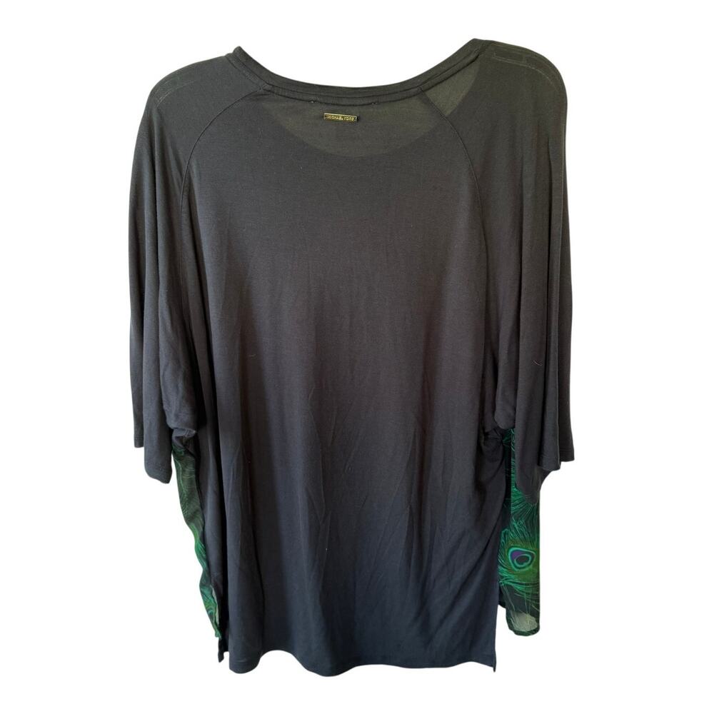 Michael Kors Women’s Medium Peacock Feather Print Dolman Sleeve Top - Picture 9 of 13